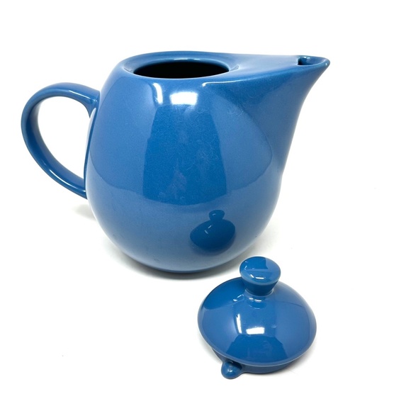 World Market Blue Ceramic Teapot with Lid Retro Vibe Super Cute! - Picture 6 of 10